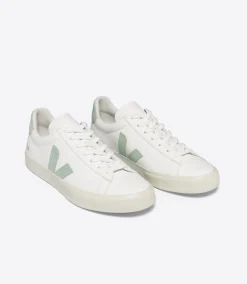 CAMPO LEATHER WHITE MATCHA<VEJA Clearance