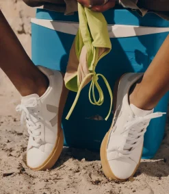 CAMPO LEATHER WHITE NATURAL NATURAL<VEJA Store