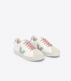 ESPLAR LACES LEATHER WHITE MATCHA LAVANDE<VEJA Fashion