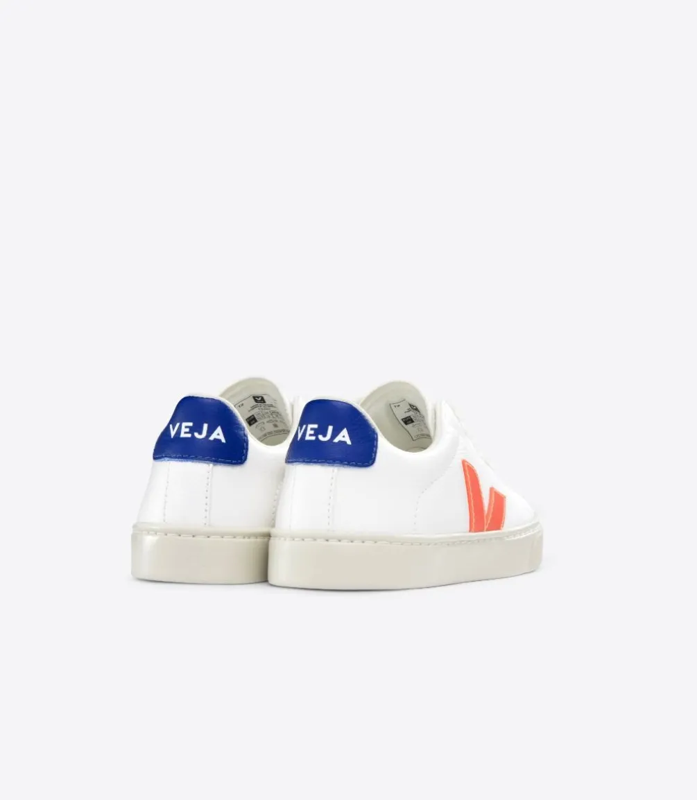 ESPLAR LACES LEATHER WHITE ORANGE FLUO<VEJA Cheap