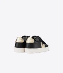 ESPLAR LEATHER BLACK GOLD<VEJA Clearance