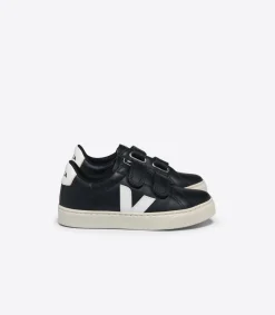 ESPLAR LEATHER BLACK WHITE<VEJA Clearance