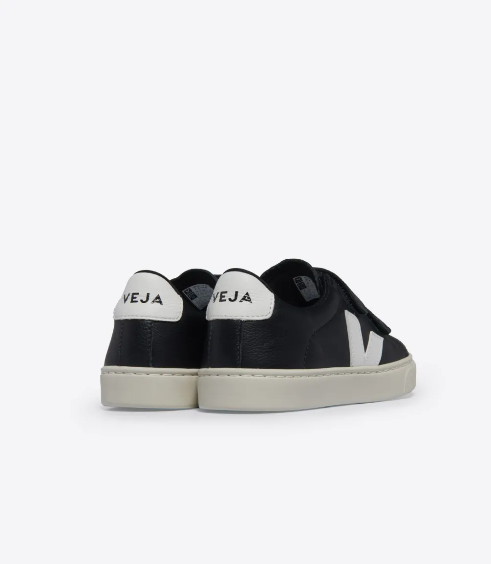 ESPLAR LEATHER BLACK WHITE<VEJA Clearance