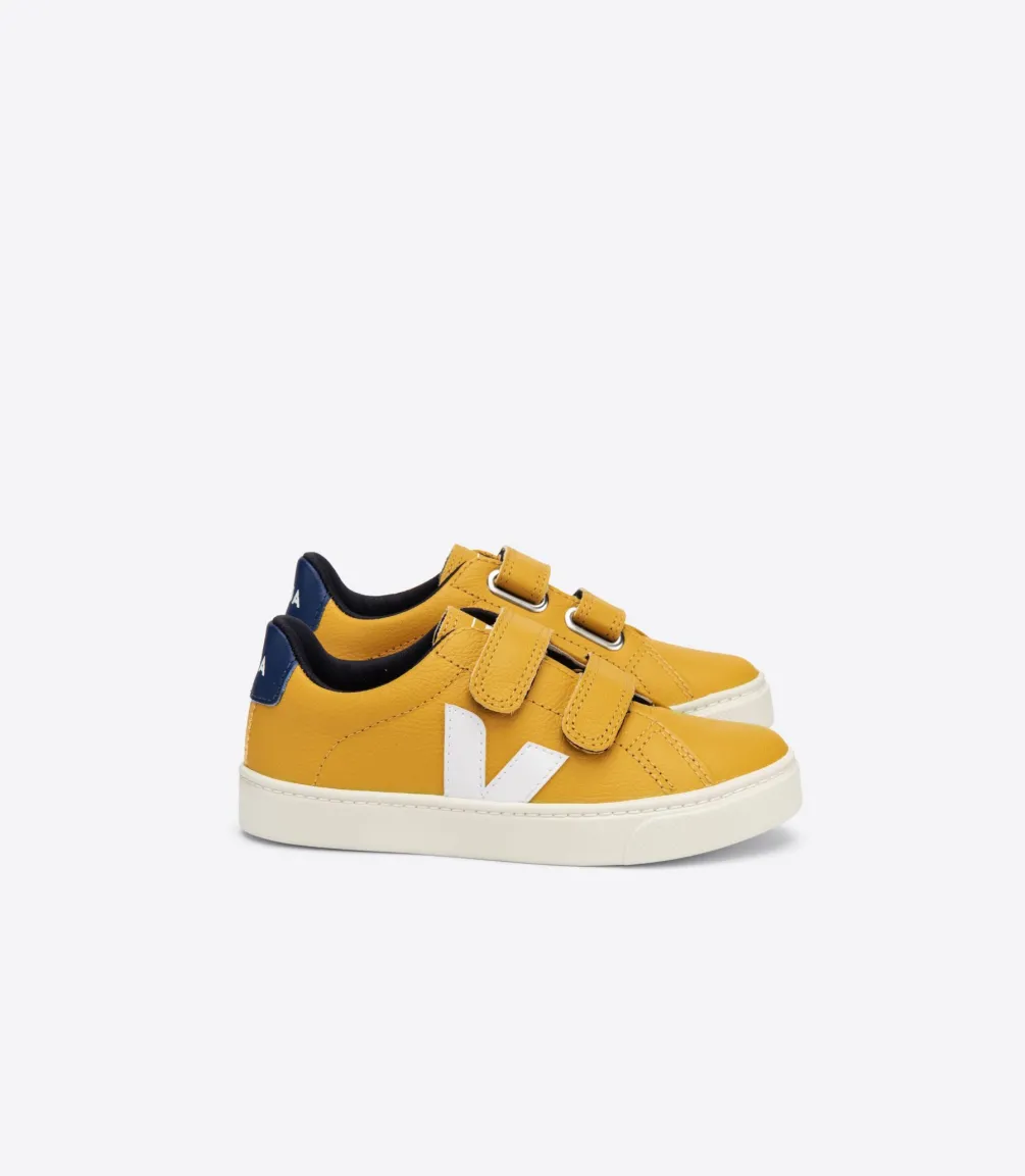 ESPLAR LEATHER MOUTARDE WHITE COBALT<VEJA Fashion