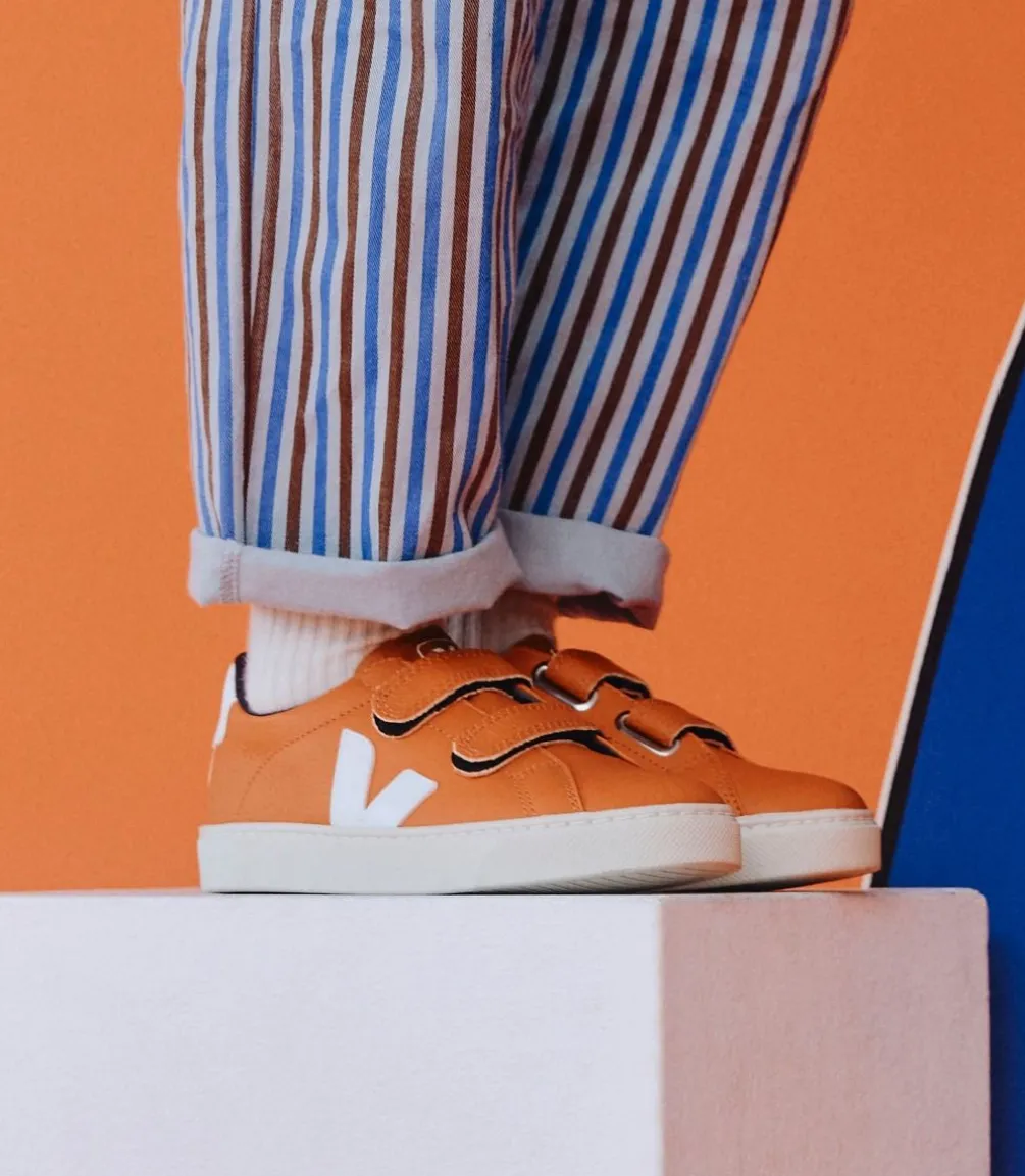ESPLAR LEATHER PUMPKIN WHITE<VEJA Hot