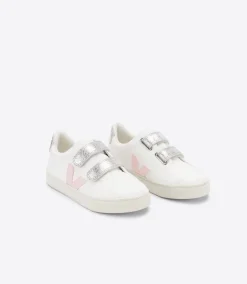 ESPLAR LEATHER WHITE PETALE SILVER<VEJA Fashion