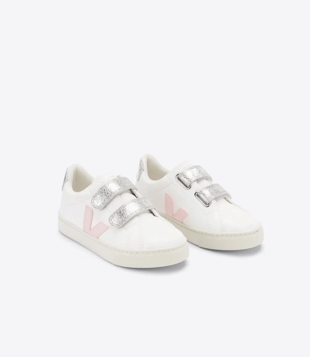 ESPLAR LEATHER WHITE PETALE SILVER<VEJA Fashion