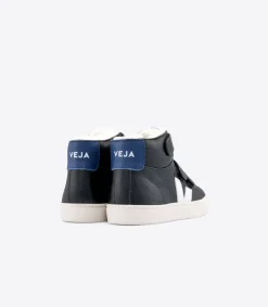 ESPLAR MID FURED LEATHER BLACK WHITE COBALT<VEJA Store