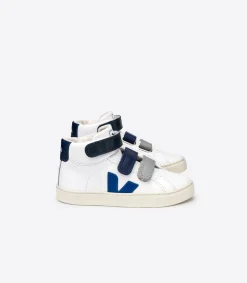 ESPLAR MID LEATHER WHITE BLUE<VEJA Store