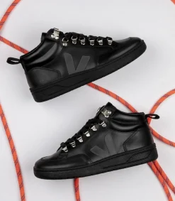 RORAIMA LEATHER BLACK GRAFITE BLACK SOLE<VEJA New
