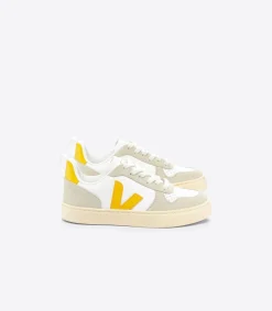 V-10 LEATHER WHITE OURO ALMOND<VEJA Clearance