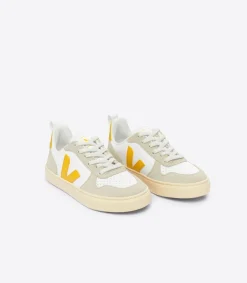 V-10 LEATHER WHITE OURO ALMOND<VEJA Clearance