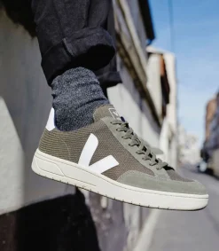 V-12 B-MESH OLIVE WHITE<VEJA Flash Sale