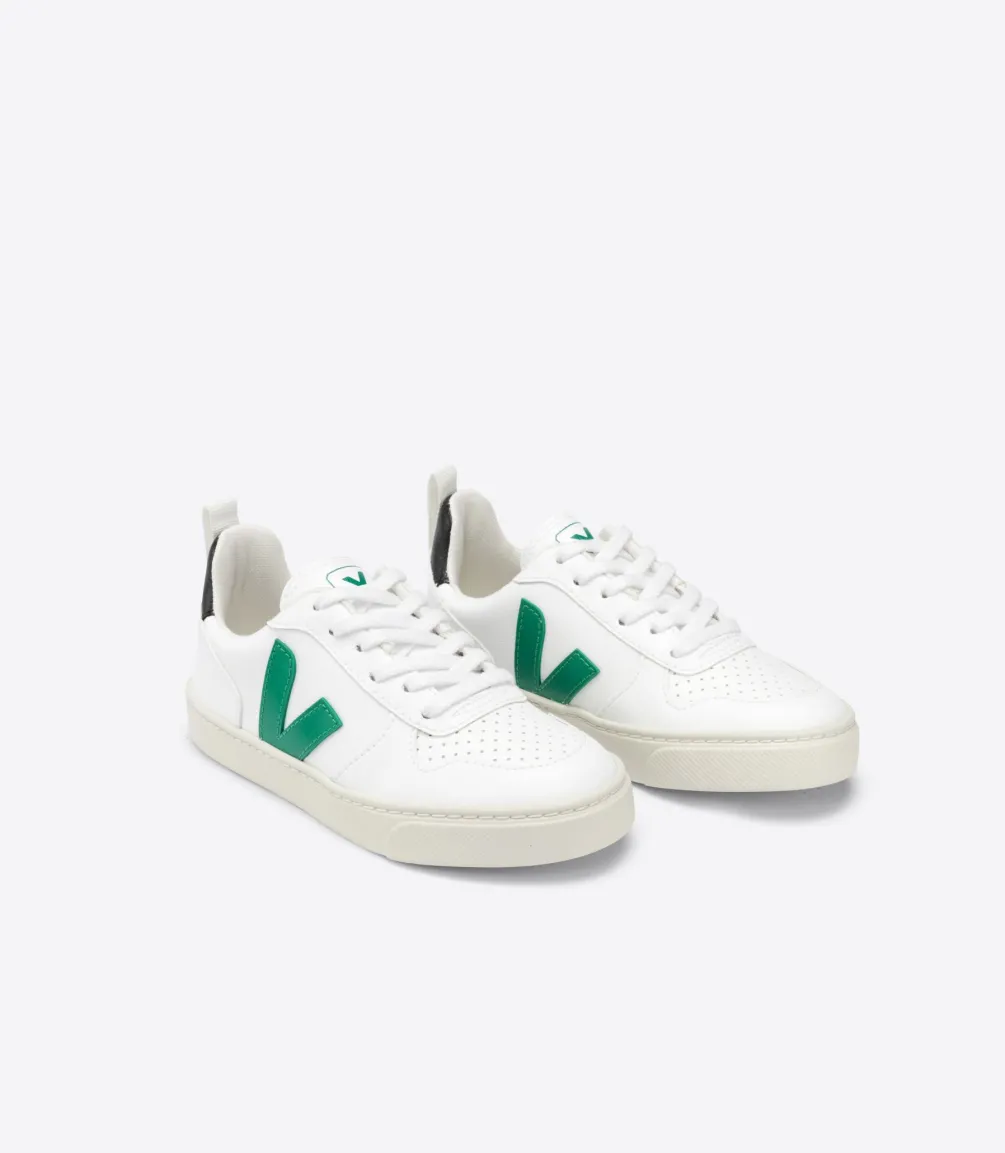 V-10 LACES CWL WHITE EMERAUDE BLACK<VEJA Outlet