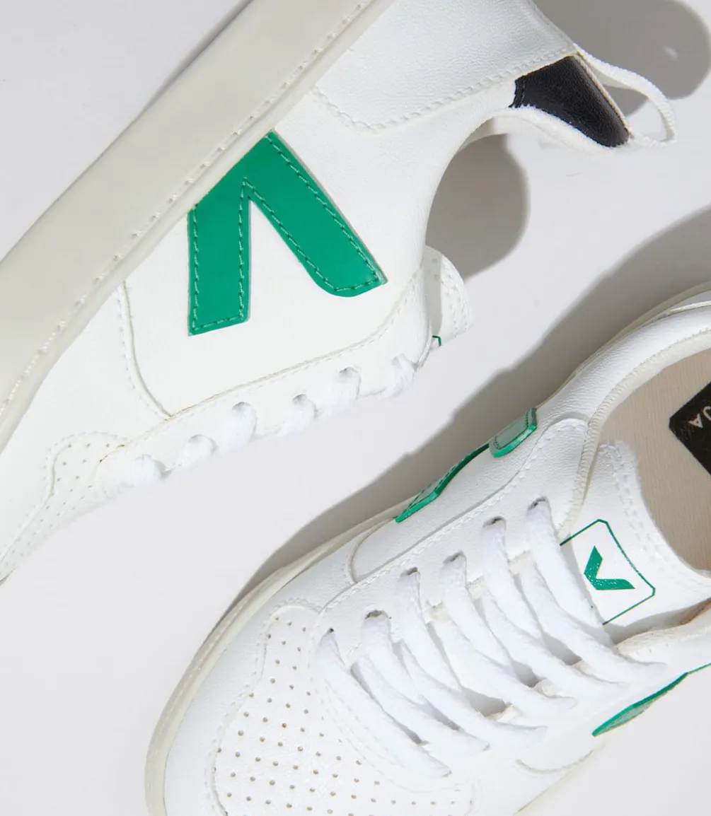 V-10 LACES CWL WHITE EMERAUDE BLACK<VEJA Outlet