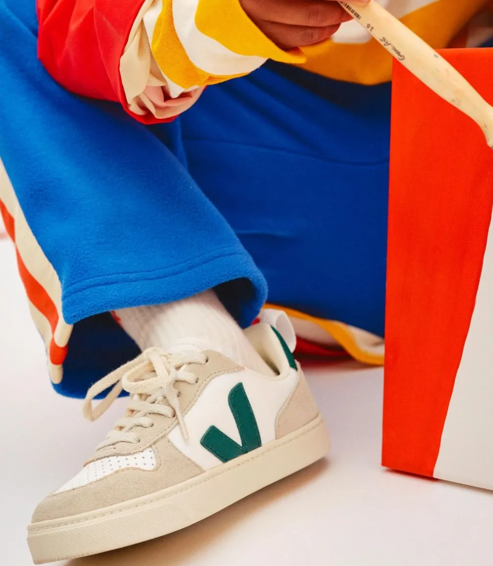 V-10 LACES LEATHER WHITE BRITTANY ALMOND<VEJA Outlet