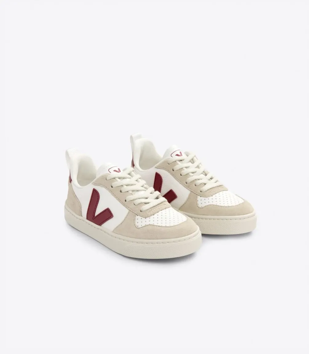 V-10 LACES LEATHER WHITE MARSALA ALMOND<VEJA Cheap
