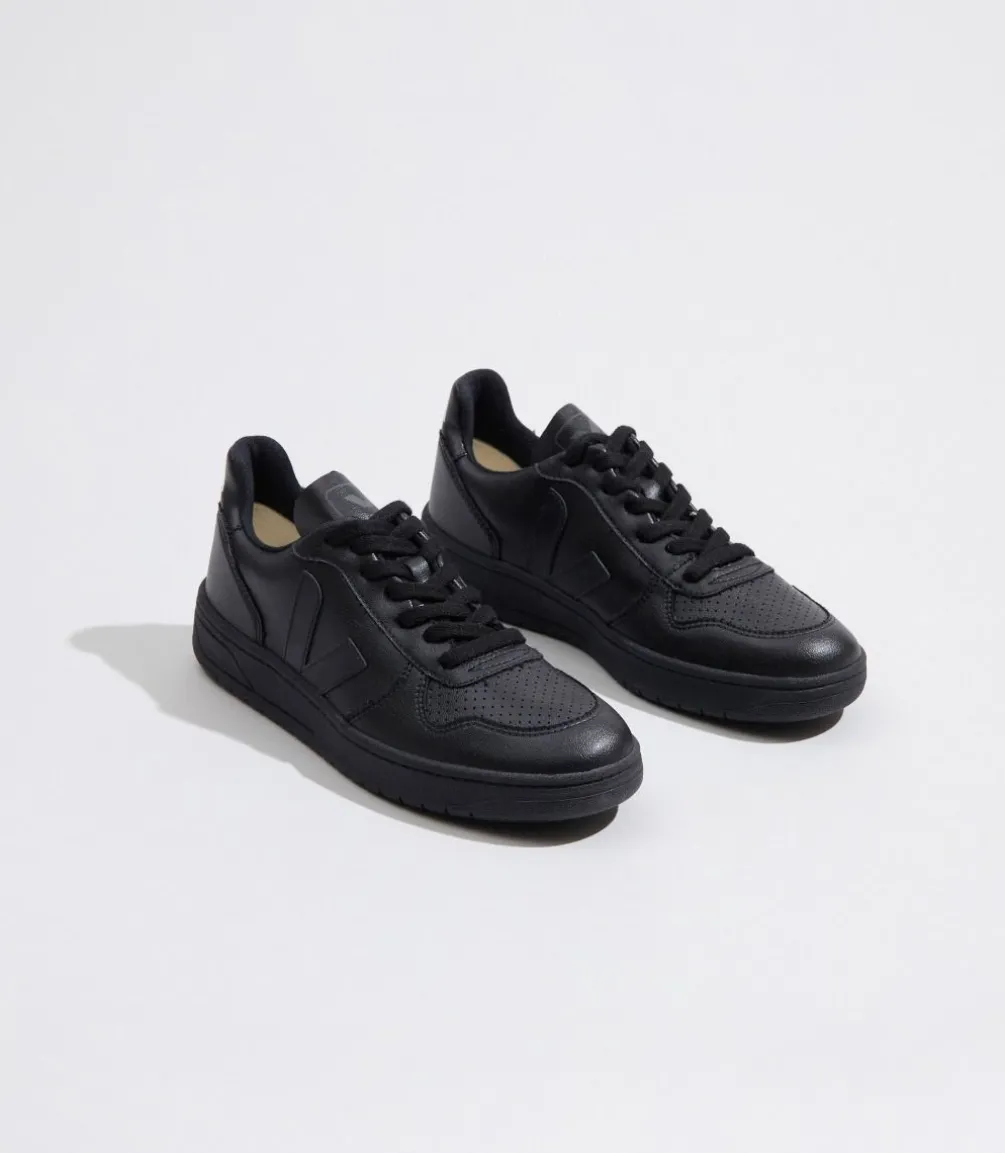 V-10 LEATHER BLACK BLACK<VEJA Cheap