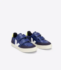 V-12 LEATHER COBALT WHITE JAUNE FLUO<VEJA Cheap