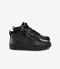 V-15 LEATHER FULL BLACK<VEJA Fashion