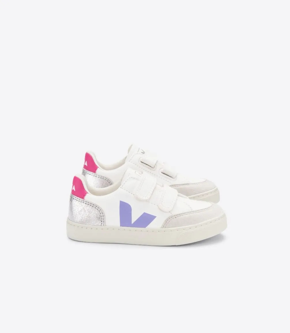 V-12 LEATHER MULTICO SILVER<VEJA Outlet