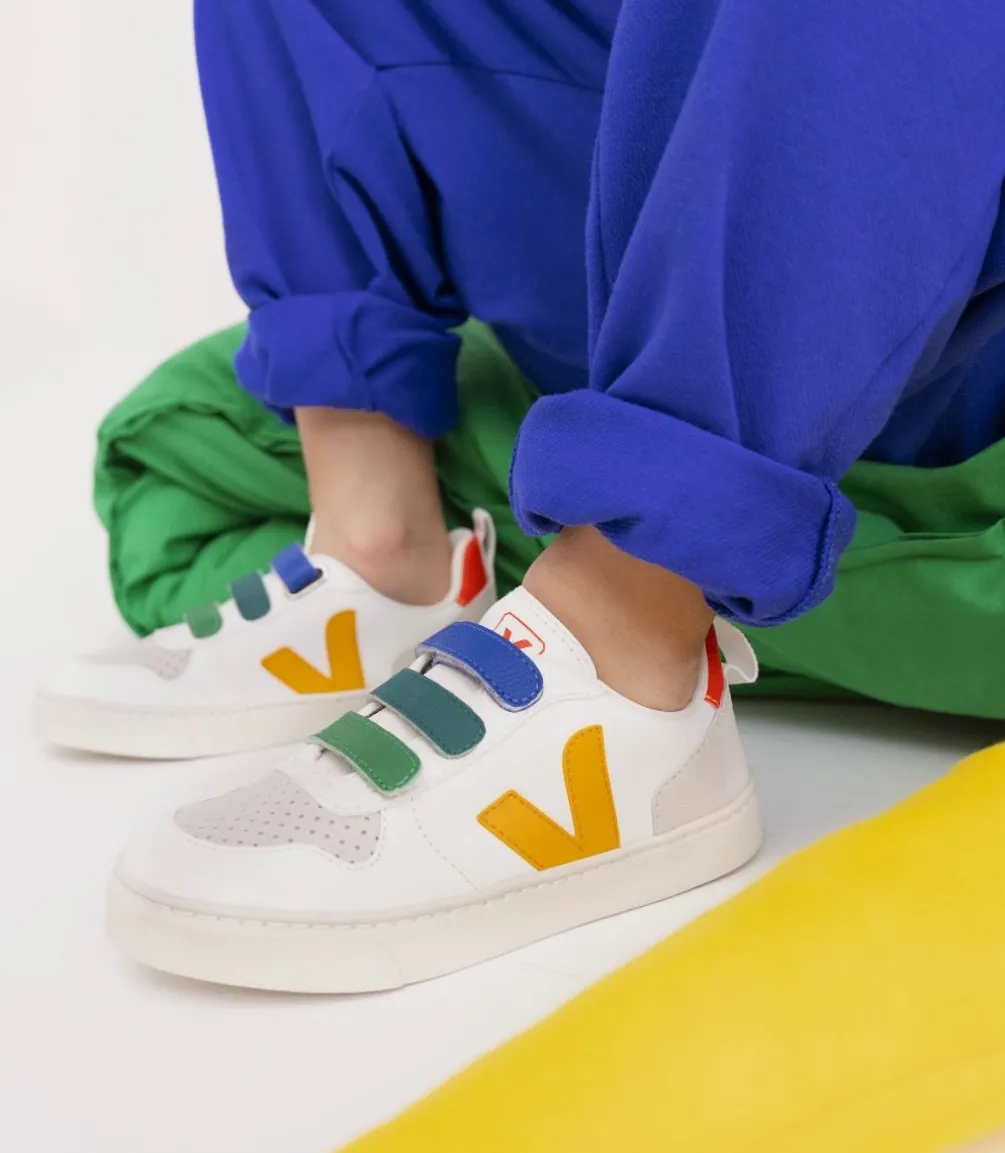 V-10 LEATHER MULTICO WHITE OURO<VEJA Store