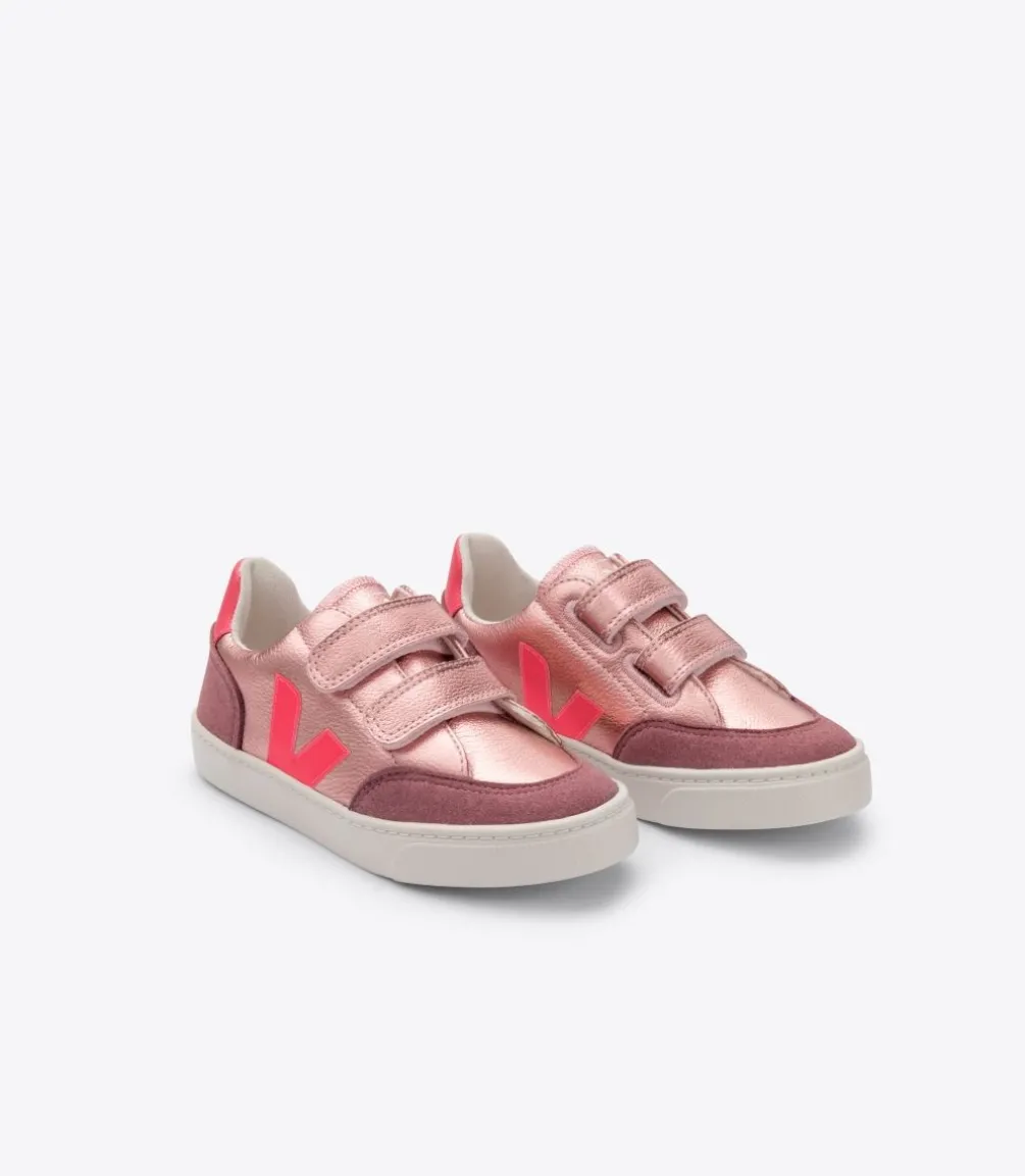 V-12 LEATHER NACRE ROSE FLUO<VEJA Best