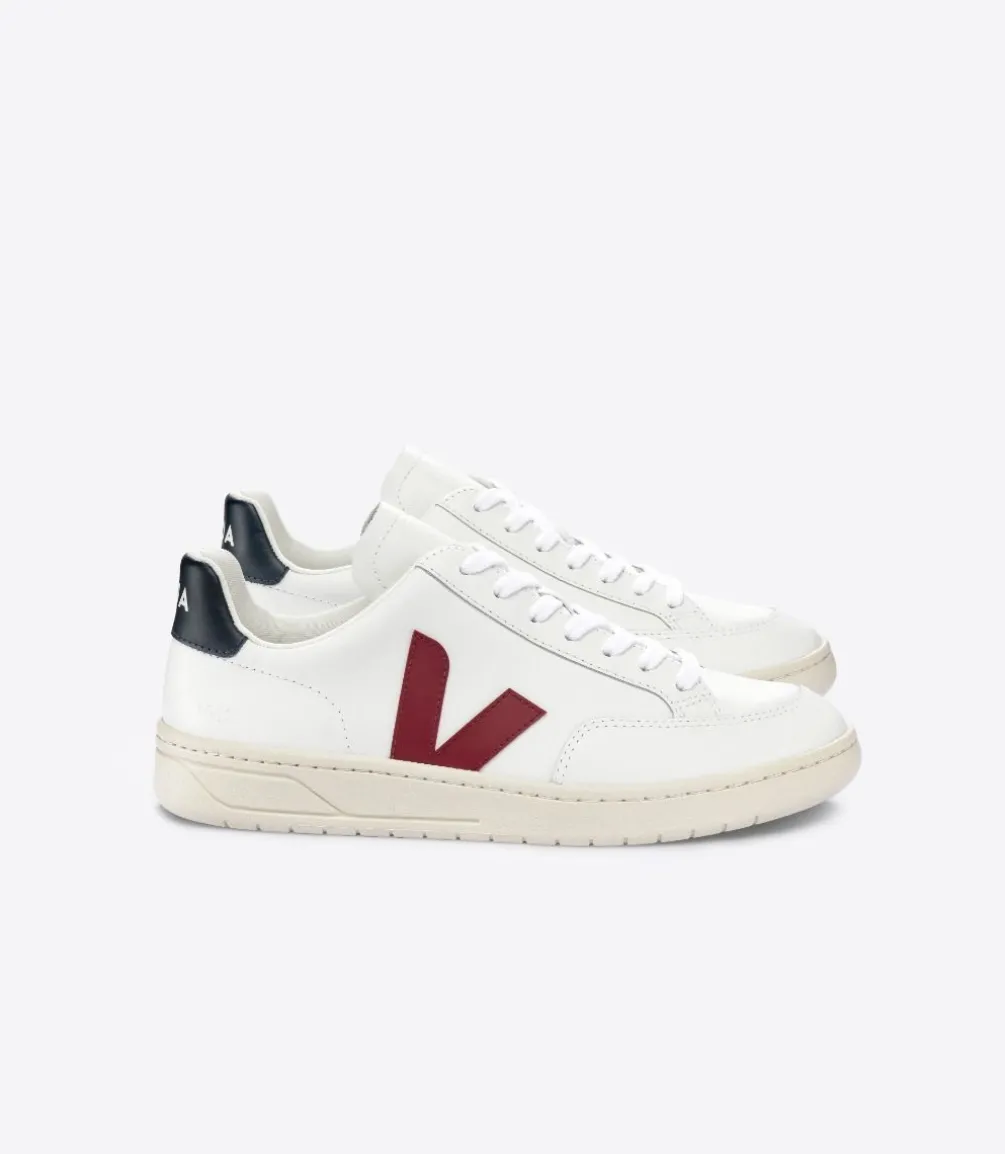 V-12 LEATHER WHITE MARSALA NAUTICO<VEJA Fashion