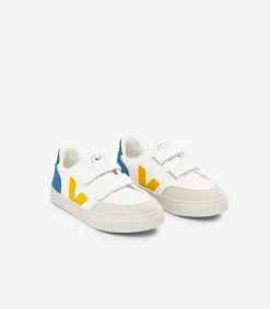 V-12 LEATHER WHITE MULTICO INDIGO<VEJA Cheap