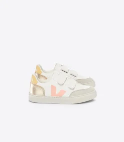 V-12 LEATHER WHITE MULTICO PLATINE<VEJA Clearance