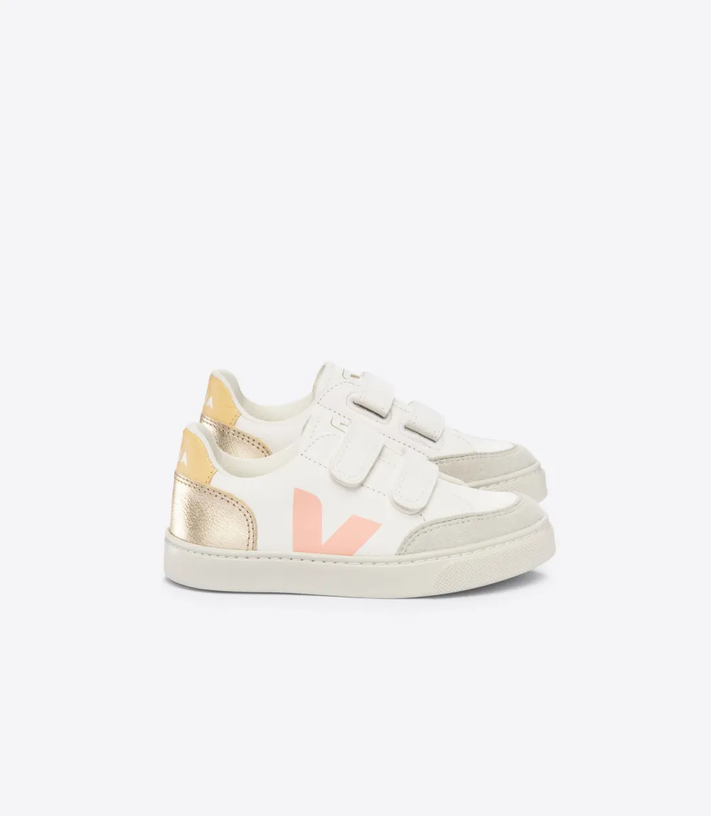 V-12 LEATHER WHITE MULTICO PLATINE<VEJA Clearance