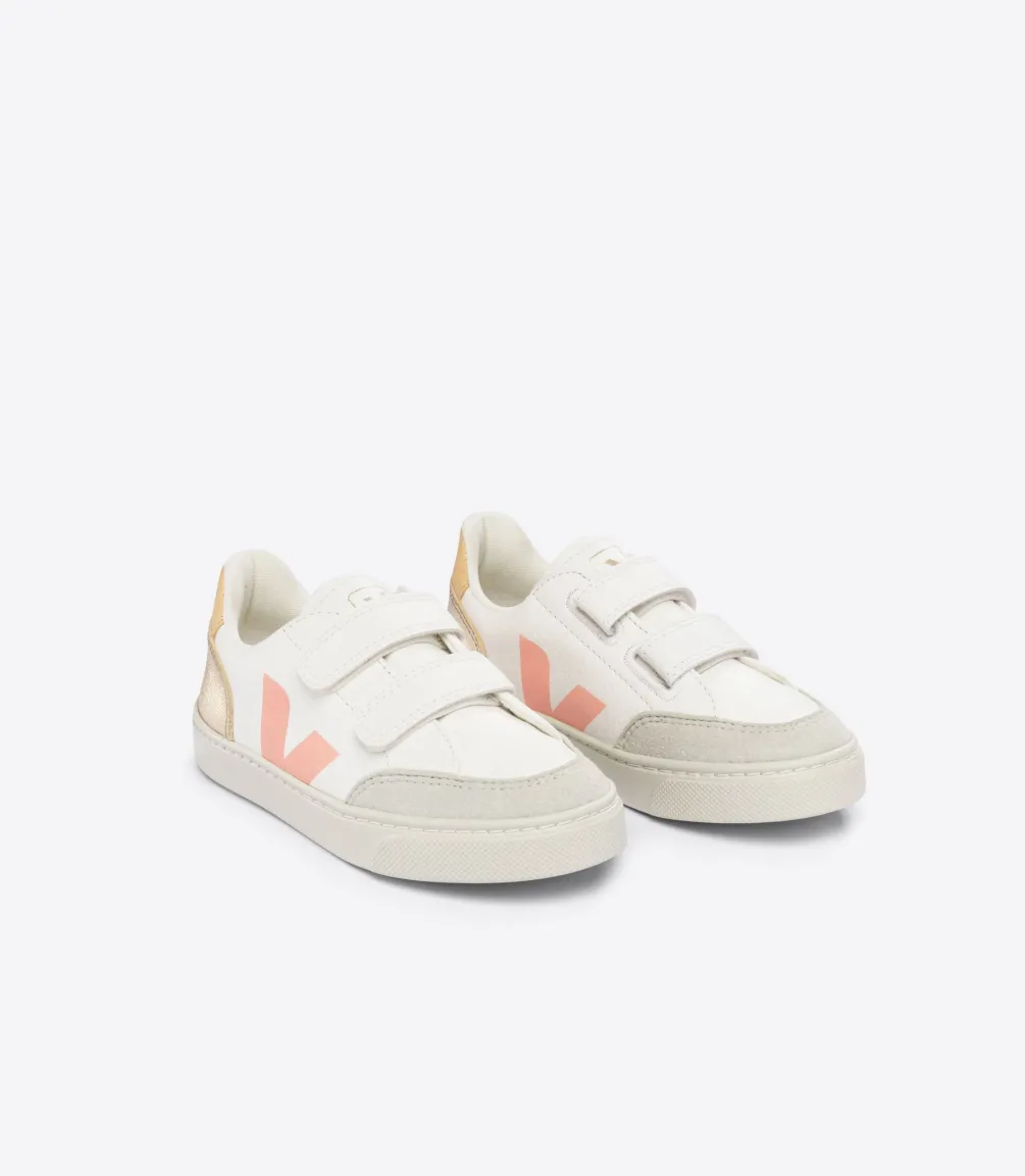 V-12 LEATHER WHITE MULTICO PLATINE<VEJA Clearance