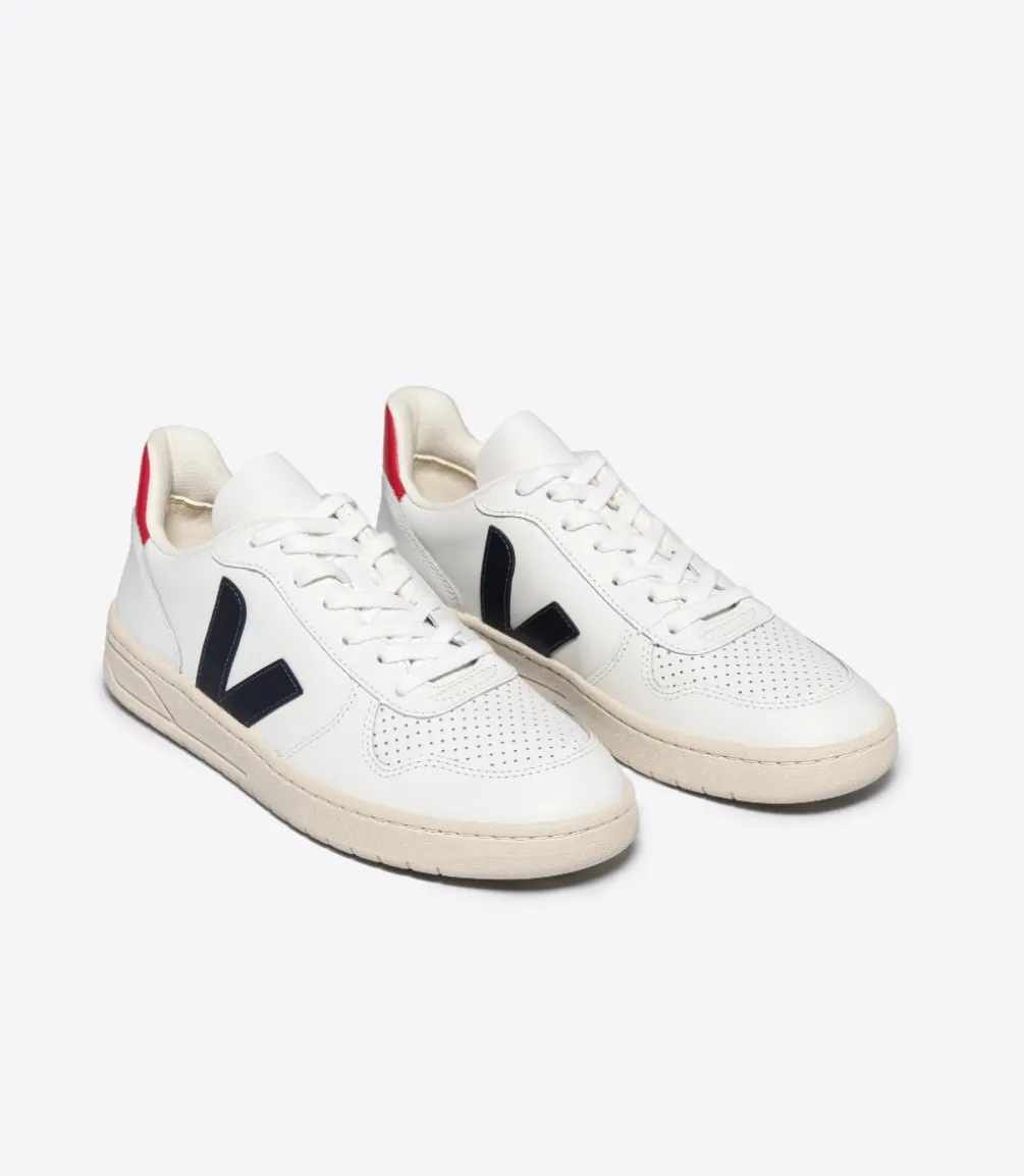 V-10 LEATHER WHITE NAUTICO PEKIN<VEJA Hot