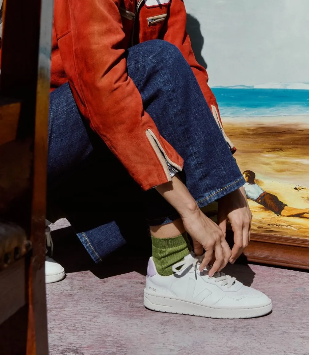 V-90 LEATHER WHITE ORCHID<VEJA Fashion