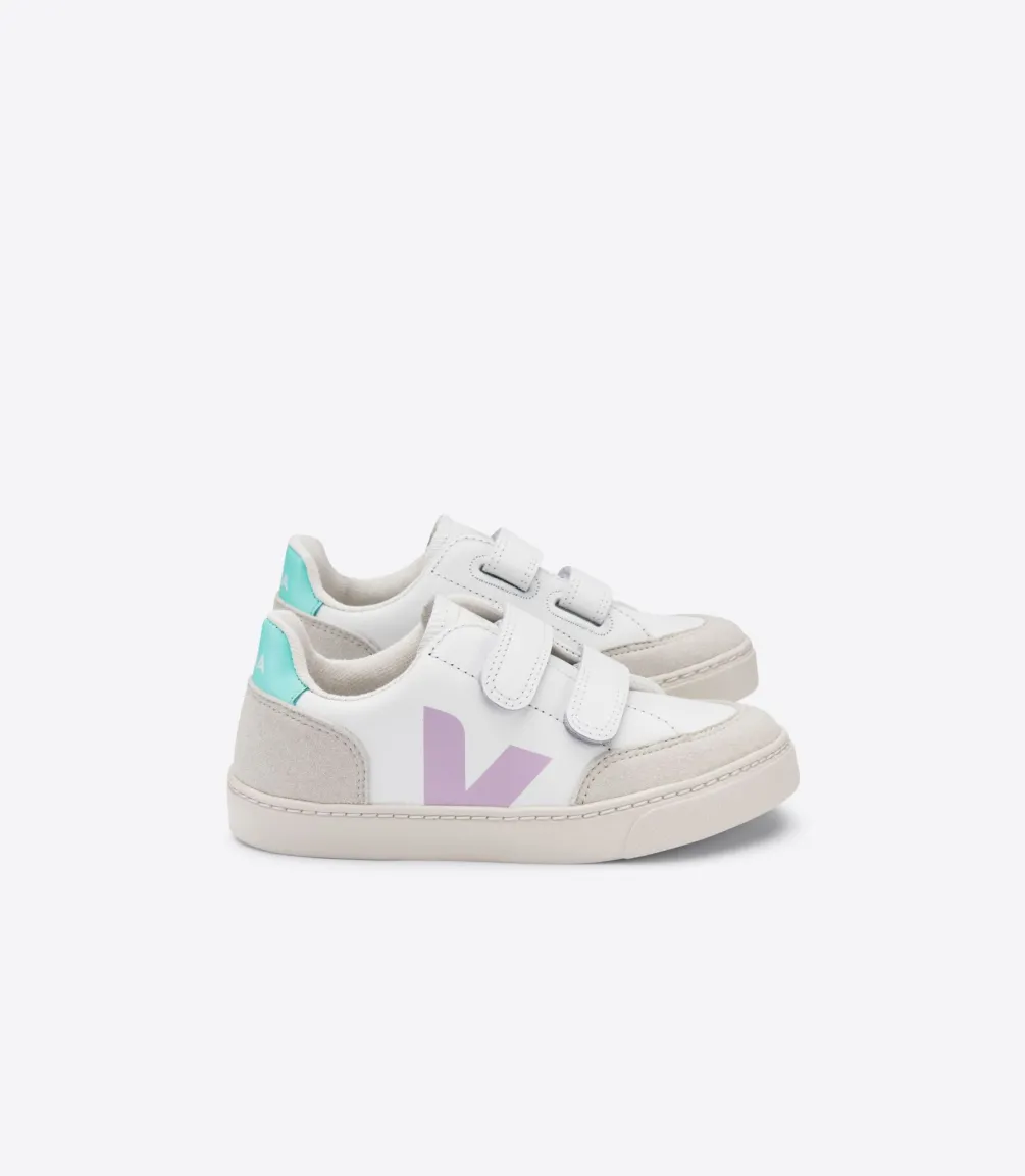 V-12 LEATHER WHITE PARME TURQUOISE<VEJA Discount