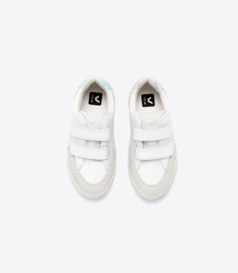 V-12 LEATHER WHITE PARME TURQUOISE<VEJA Discount