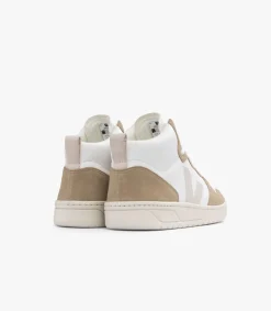 V-15 LEATHER WHITE PIERRE SAHARA<VEJA Fashion