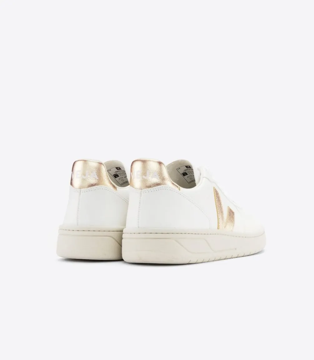 V-10 LEATHER WHITE PLATINE<VEJA Clearance