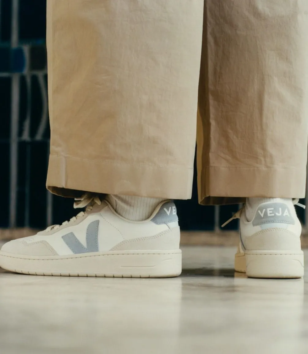 V-90 LEATHER WHITE STEEL<VEJA Flash Sale