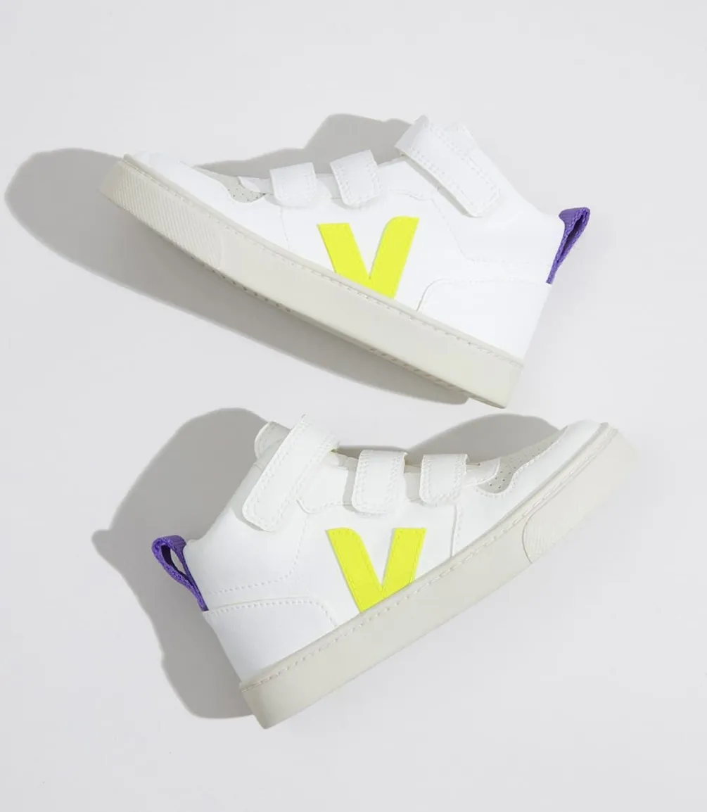 V-10 MID CWL WHITE JAUNE FLUO PURPLE<VEJA Cheap