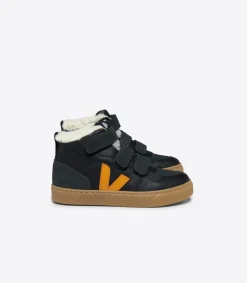 V-10 MID FURED LEATHER BLACK OURO GRAFITE<VEJA Online