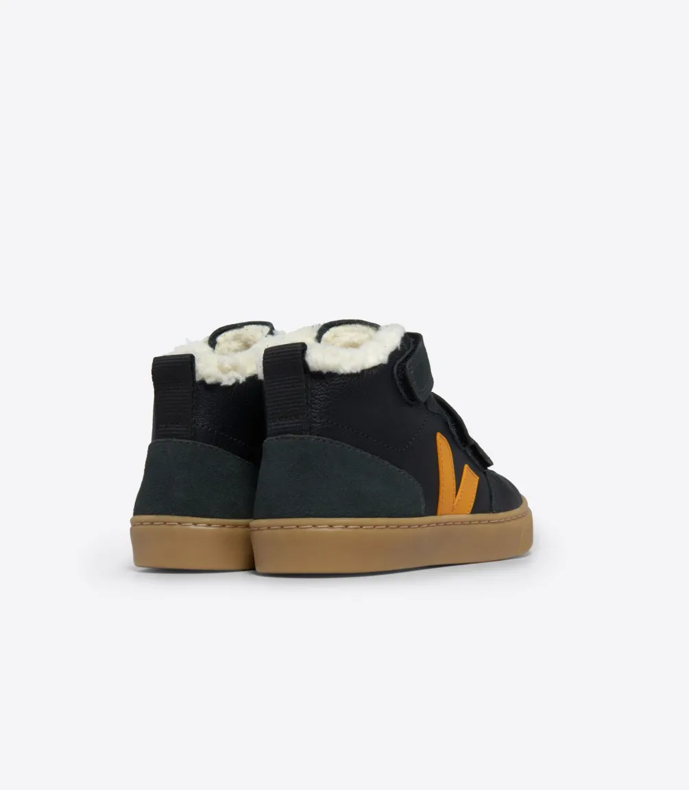 V-10 MID FURED LEATHER BLACK OURO GRAFITE<VEJA Online