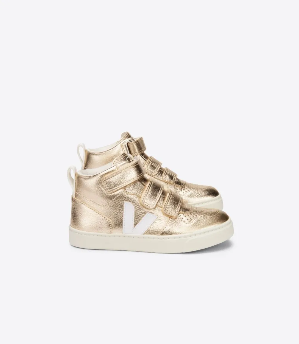 V-10 MID LEATHER GOLD WHITE<VEJA Cheap