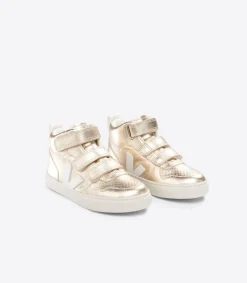 V-10 MID LEATHER PLATINE WHITE<VEJA New
