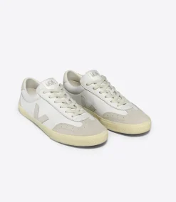VOLLEY LEATHER WHITE NATURAL<VEJA New