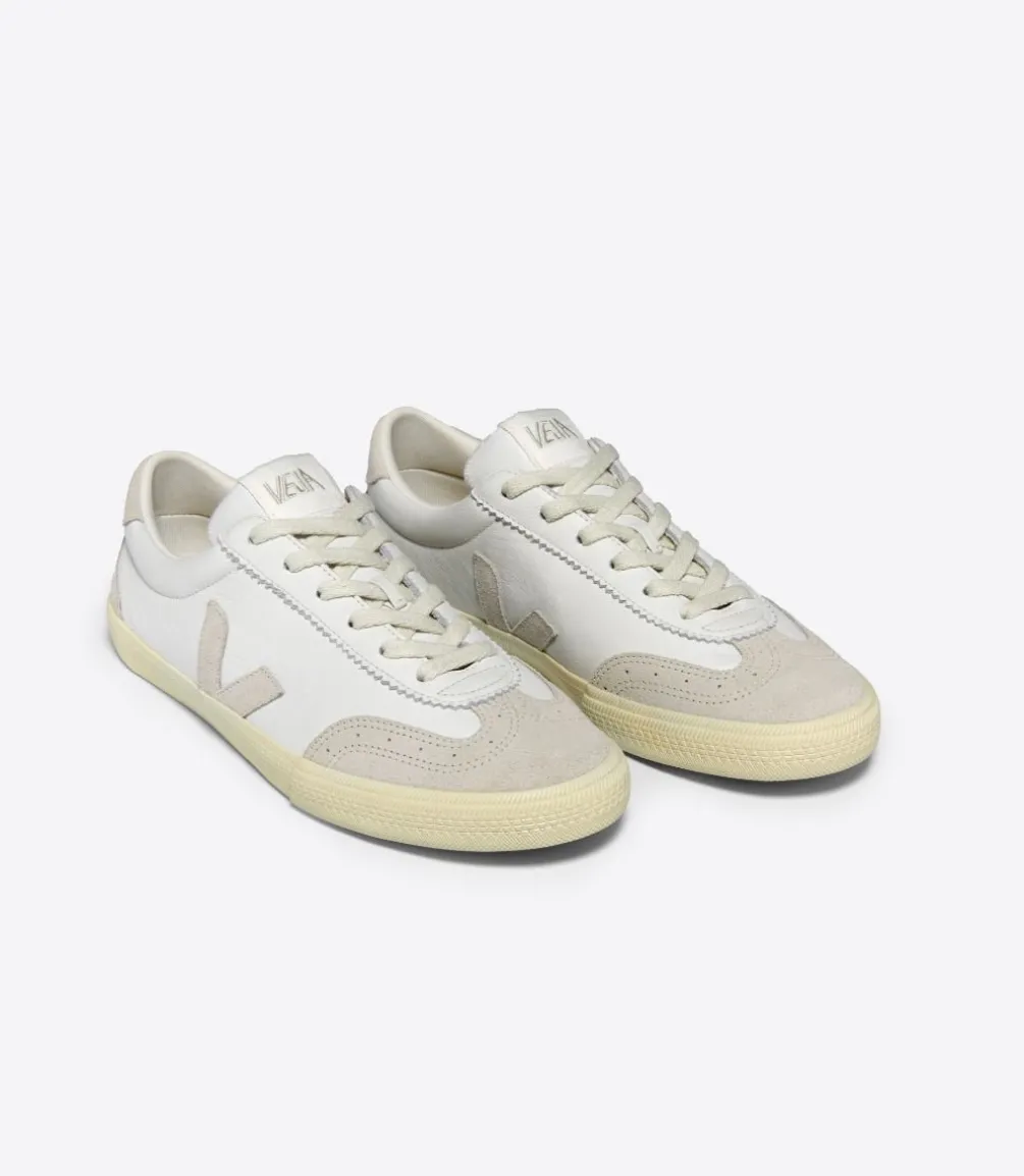 VOLLEY LEATHER WHITE NATURAL<VEJA New