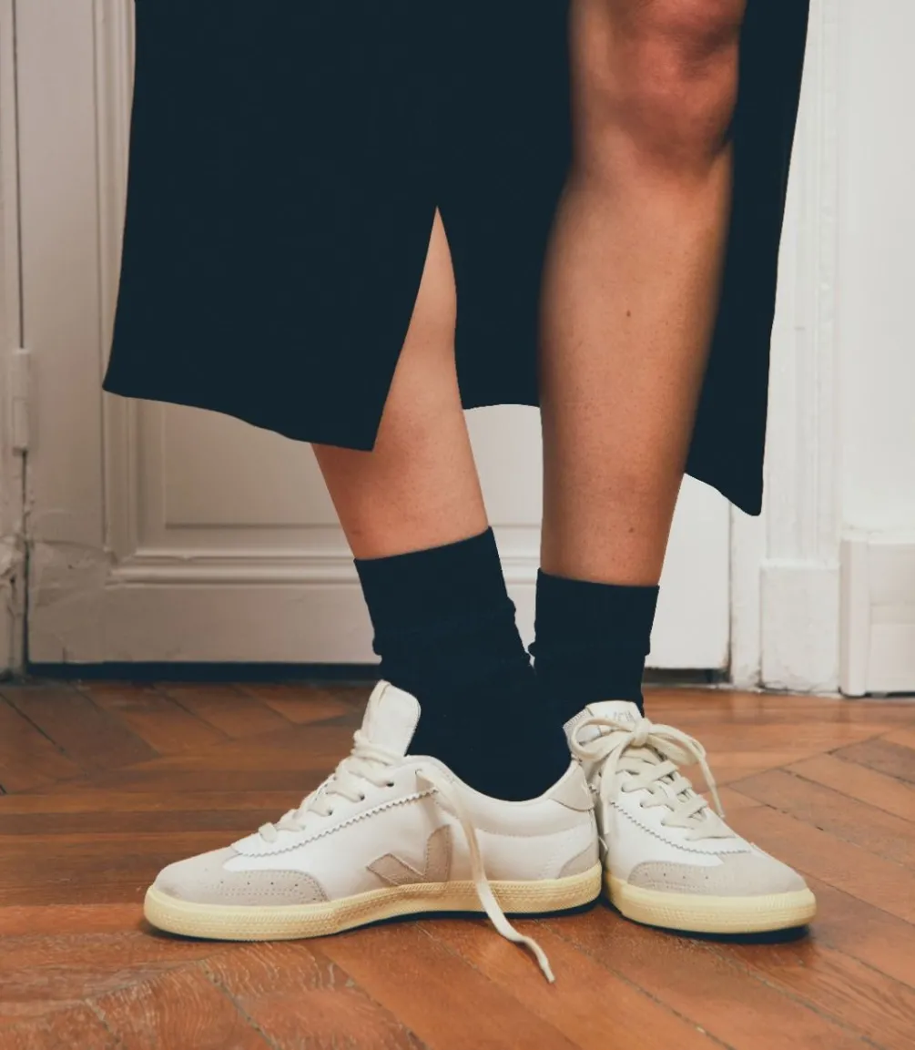 VOLLEY LEATHER WHITE NATURAL<VEJA New