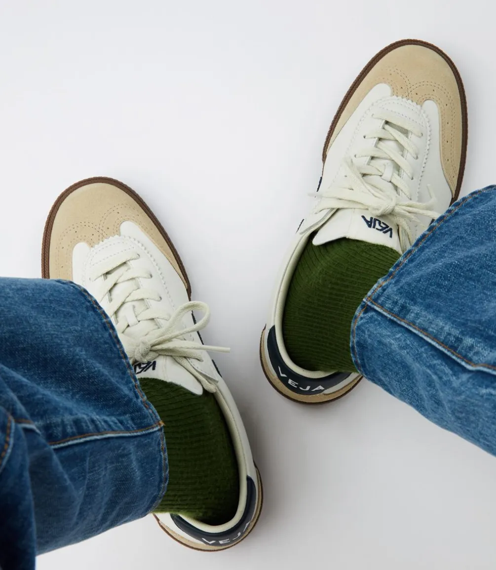 VOLLEY LEATHER WHITE NAUTICO BARK<VEJA Fashion